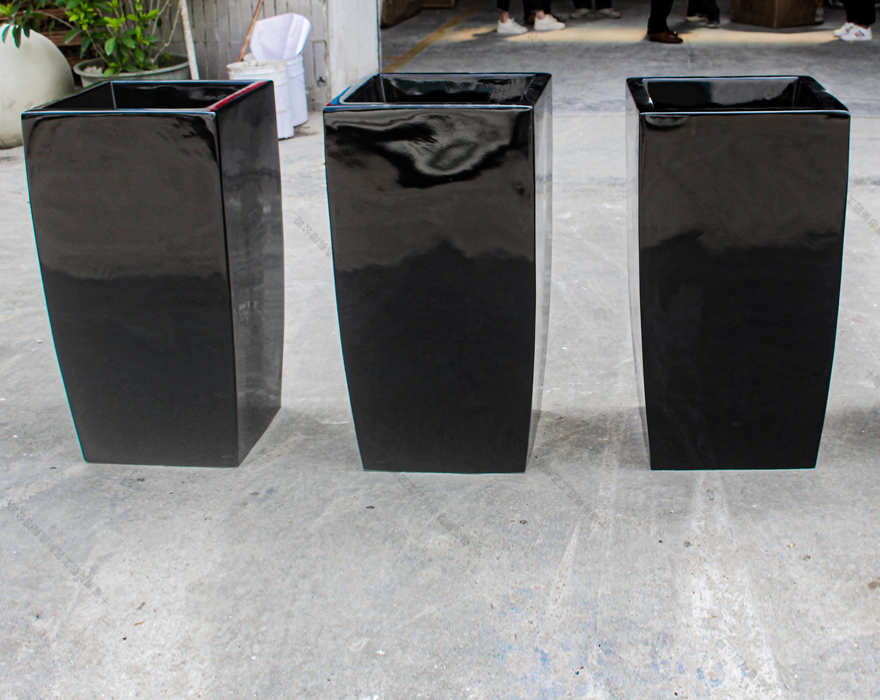 黑色戶外方形花盆
